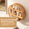Vintiquewise Round Bamboo Wall Shelf with 2 Wooden Tiers – Natural Hanging Wall Decor and Floating Display Rack Accent for Modern Home Office Living Room Bedroom and Kitchen
